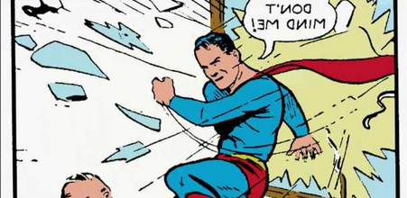 a superman comic strip with Superman saying 